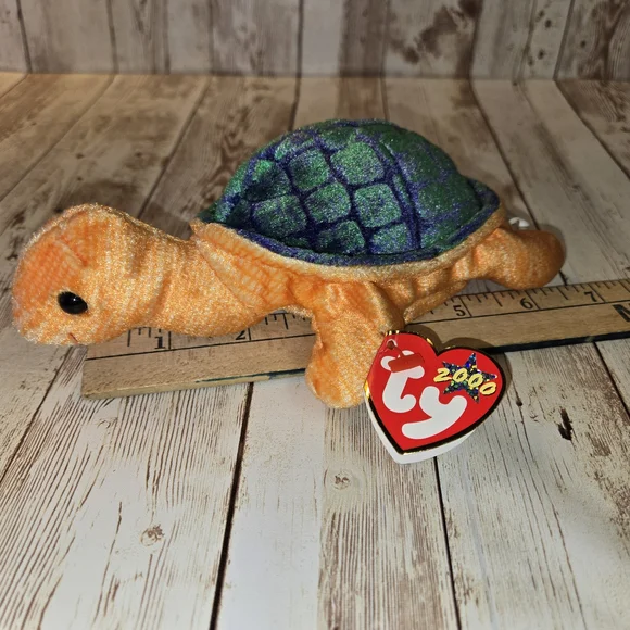 Ty Plush Turtle with Orange and Green Colors - Picture 7 of 10